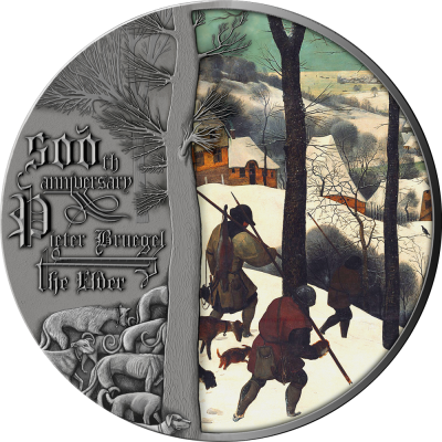 Niue - 2023 - 5 Dollars - Hunters in the Snow by Pieter Bruegel 500th ann.