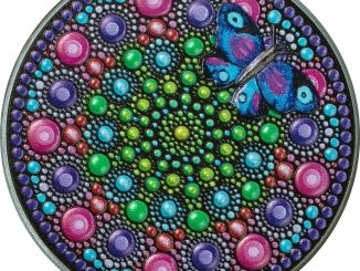 Palau - 2023 - 20 Dollars - Flower Mandala with Butterfly Dot Art