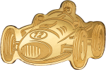 Palau - 2024 - 1 Dollar - Racing SMALL GOLD