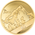 Cook Islands - 2024 - 5 Dollars - K2 Mountain Peak SMALL GOLD