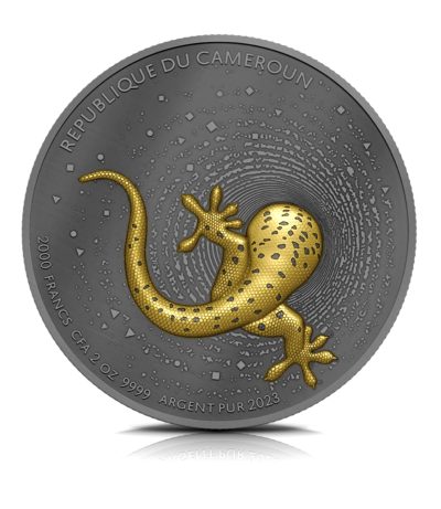 Cameroon - 2023 - 2000 Francs - Gecko Herpeton Dark PROOF gilded version