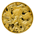 Chad - 2022 - 15000 Francs - Tripple Dragon 3 Oz Silver Coin gilded