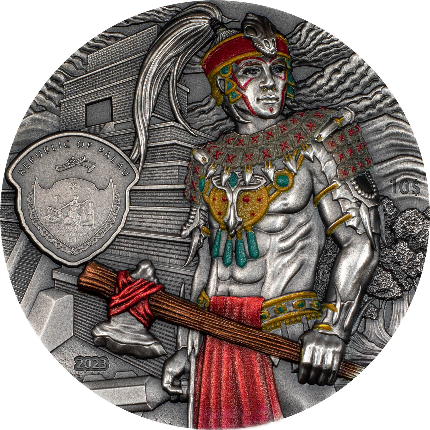 Palau - 10 Dollars - 2023 - Mayans Tikal & Warrior / Lost Civilizations