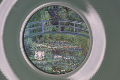 Chad - 2024 - 10000 Francs - Water Lily Pond 1889 By Claude Monet Celadon Porcelain