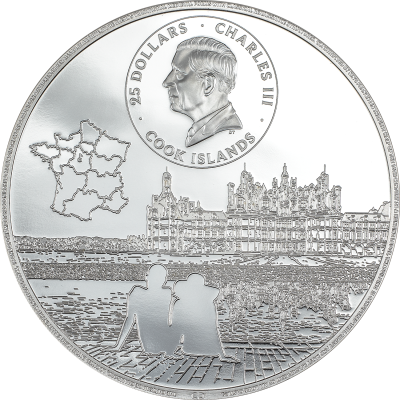 Cook Islands - 2024 - 25 Dollars - Château de Chambord 5oz silver