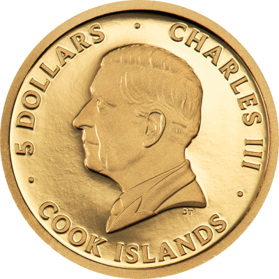 Cook Islands - 2024 - 5 Dollars - Château de Chambord small gold