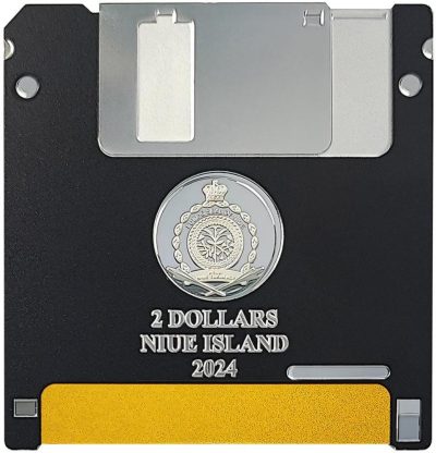 Niue - 2024 - 2 Dollars - Floppy Disk TechStalgic series COLOR VERSION