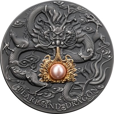 Niue - 2024 - 5 Dollars - Pink Pearl & Dragon / Divine pearls series