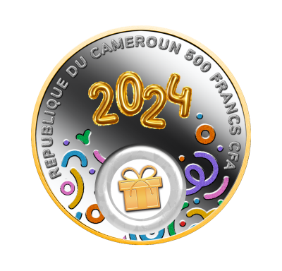 Cameroon - 2024 - 500 Francs - Happy Birthday with present inlay