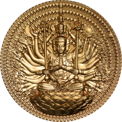 Gabon - 2025 - 2000 Francs - Thousand Hand & Eyed Buddha Guan Yin (gilded)