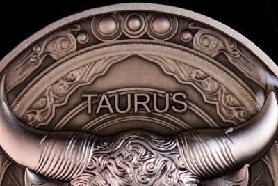 Niue - 2024 - 12 Dollars - Taurus Zodiac Sign (glow in the dark)
