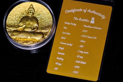 Gabon - 2025 - 2000 Francs - Creator of Buddhism: The Buddha (gilded)