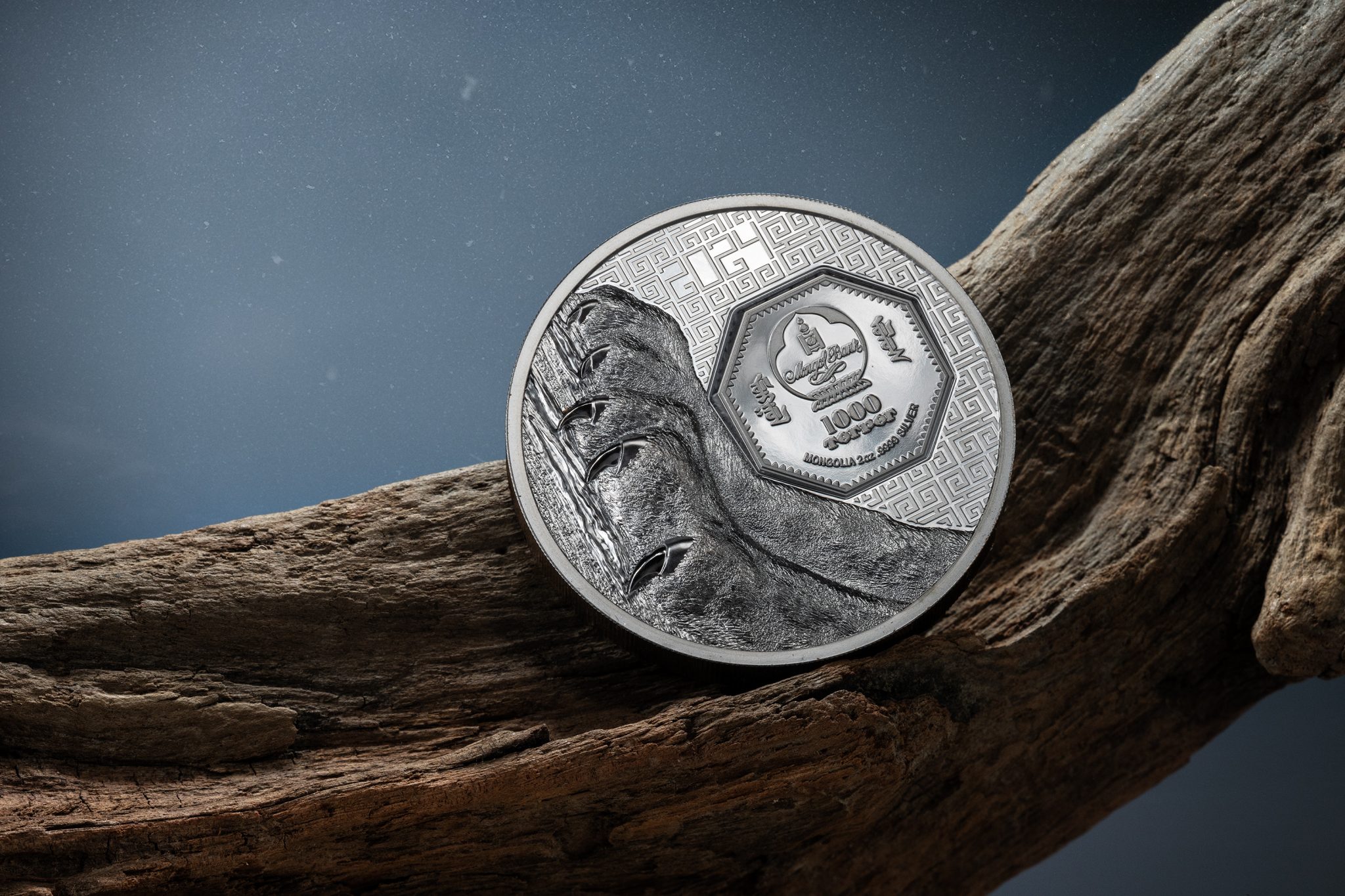 Mongolia - 2024 - 1000 Togrog - Mongolian Snow Leopard 2oz BLACK PROOF