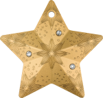 Cook Islands - 2024 - 5 Dollars - Holiday Ornament Starry Sky Gilded