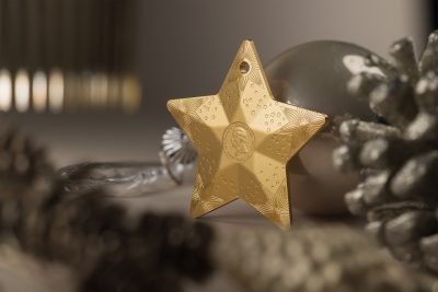 Cook Islands - 2024 - 5 Dollars - Holiday Ornament Starry Sky Gilded