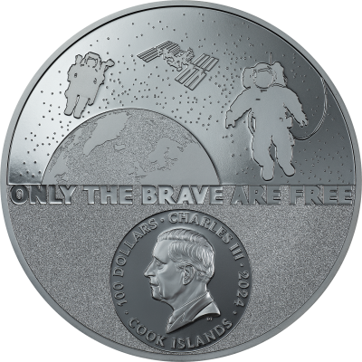 Cook Islands - 2024 - 100 Dollars - Astronaut Real Heroes 1 kilo silver
