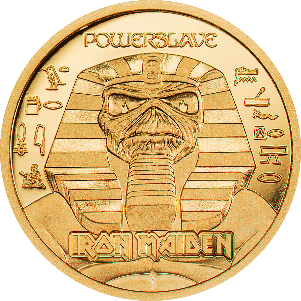 Cook Islands - 2024 - 5 Dollars - Iron Maiden Powerslave small gold