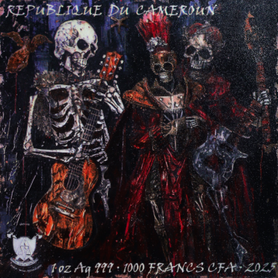 Cameroon - 2025 - 1000 Francs - Harmonious Bones — The Oil-Painted Overture of the Afterworld (Elonga bar)