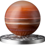 Ghana - 2024 - 10 Cedis - Mars Solar System with Natural Crystal Sphere