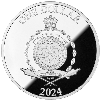 Niue - 2024 - 1 Dollar - Moon Tree of Luck (Purple Blue with amethyst)