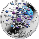 Niue - 2024 - 1 Dollar - Moon Tree of Luck (Purple Blue with amethyst)