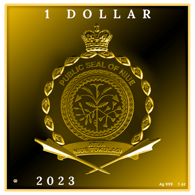 Niue - 2023 - 1 Dollars - Two Crabs / Van Gogh series