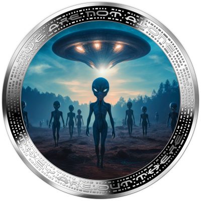 Cameroon - 2025 - 1000 Francs - UFO & Aliens ALIEN LANDING UFO 1oz silver