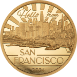 Cook Islands - 2024 - 5 Dollars - San Francisco Big City Lights Gold