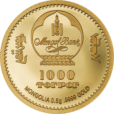 Mongolia - 2024 - 1000 Togrog - Aves Evolution of Life SMALL GOLD