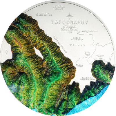 Cook Islands - 2024 - 25 Dollars - Hawaii Topography