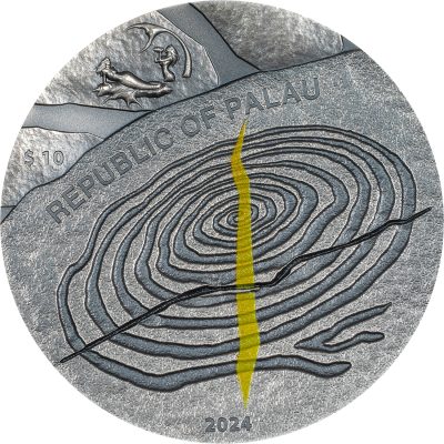 Palau - 2024 - 10 Dollars - Chaco Culture Sun Dagger – Equinox & Solstice 2oz silver