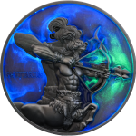 Niue - 2024 - 12 Dollars - Sagittarius Zodiac Sign (glow in the dark) 5oz silver