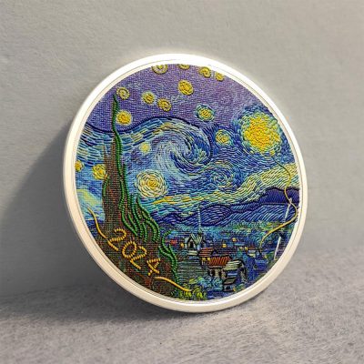 Palau - 2024 - 20 Dollars - Starry Night Van Gogh Embroidery Art