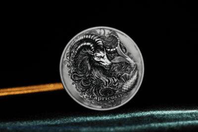 Niue - 2024 - 12 Dollars - Capricorn Zodiac Sign (glow in the dark) 5oz silver