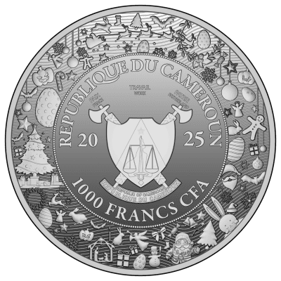 Cameroon - 2025 - 1000 Francs - New Year's Eve Precious Family Moments series 1oz silver