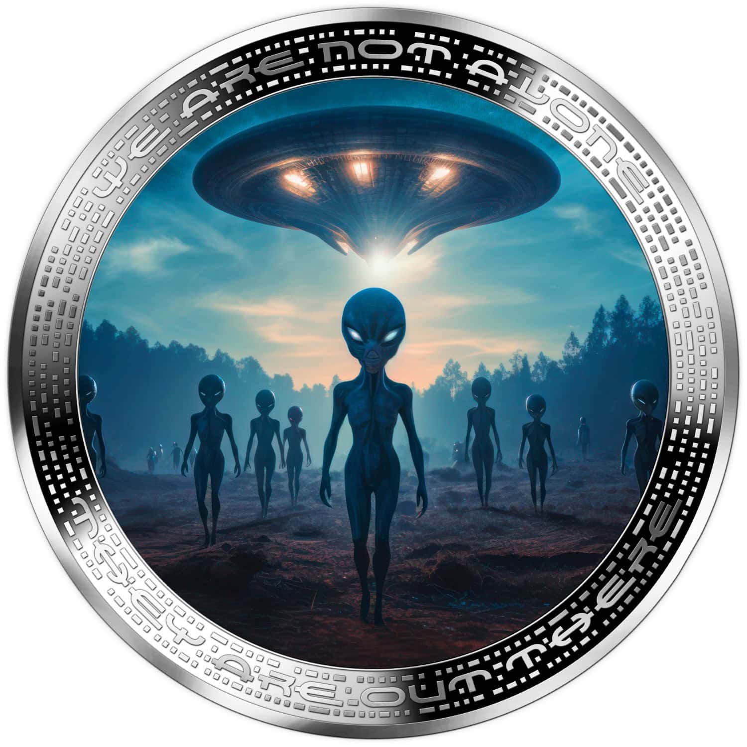 Cameroon - 2025 - 2000 Francs - ALIEN AND UFO 2oz silver version UFO & Aliens