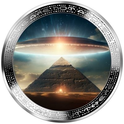 Cameroon - 2025 - 2000 Francs - PYRAMID AND UFO 2oz silver version UFO & Aliens