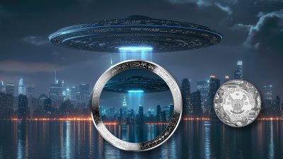 Cameroon - 2025 - 2000 Francs - UFO ABOVE CITY 2oz silver version UFO & Aliens