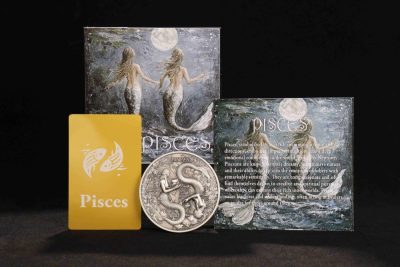 Niue - 2024 - 12 Dollars - Pisces Zodiac Sign (glow in the dark) 5oz silver