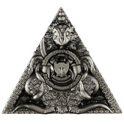 Cameroon - 2025 - 3000 Francs - Shiva God Triangle ANTIQUED coin 3oz silver