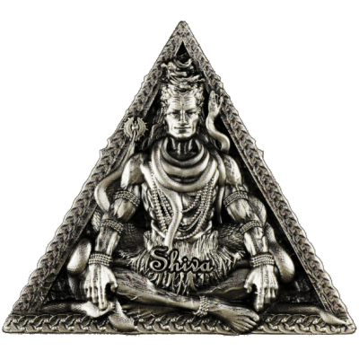 Cameroon - 2025 - 3000 Francs - Shiva God Triangle ANTIQUED coin 3oz silver