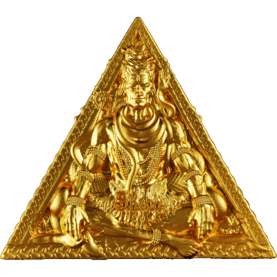 Cameroon - 2025 - 3000 Francs - Shiva God Triangle GILDED coin 3oz silver