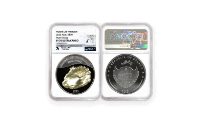 Palau - 2023 - 10 Dollars - Pearl Diving 2oz silver (MS70 NGC graded)