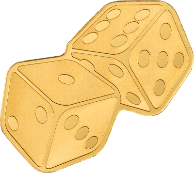 Palau - 2024 - 1 Dollar - Dice SMALL GOLD