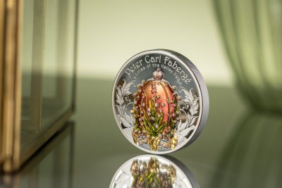 Mongolia - 2025 - 1000 Togrog - Lilies of the Valley Egg Peter Carl Fabergé 2oz silver