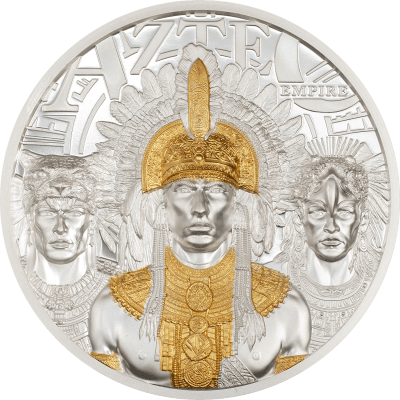 Cook Islands - 2025 - 20 Dollars - Aztec Empire Legends 3oz silver gilded