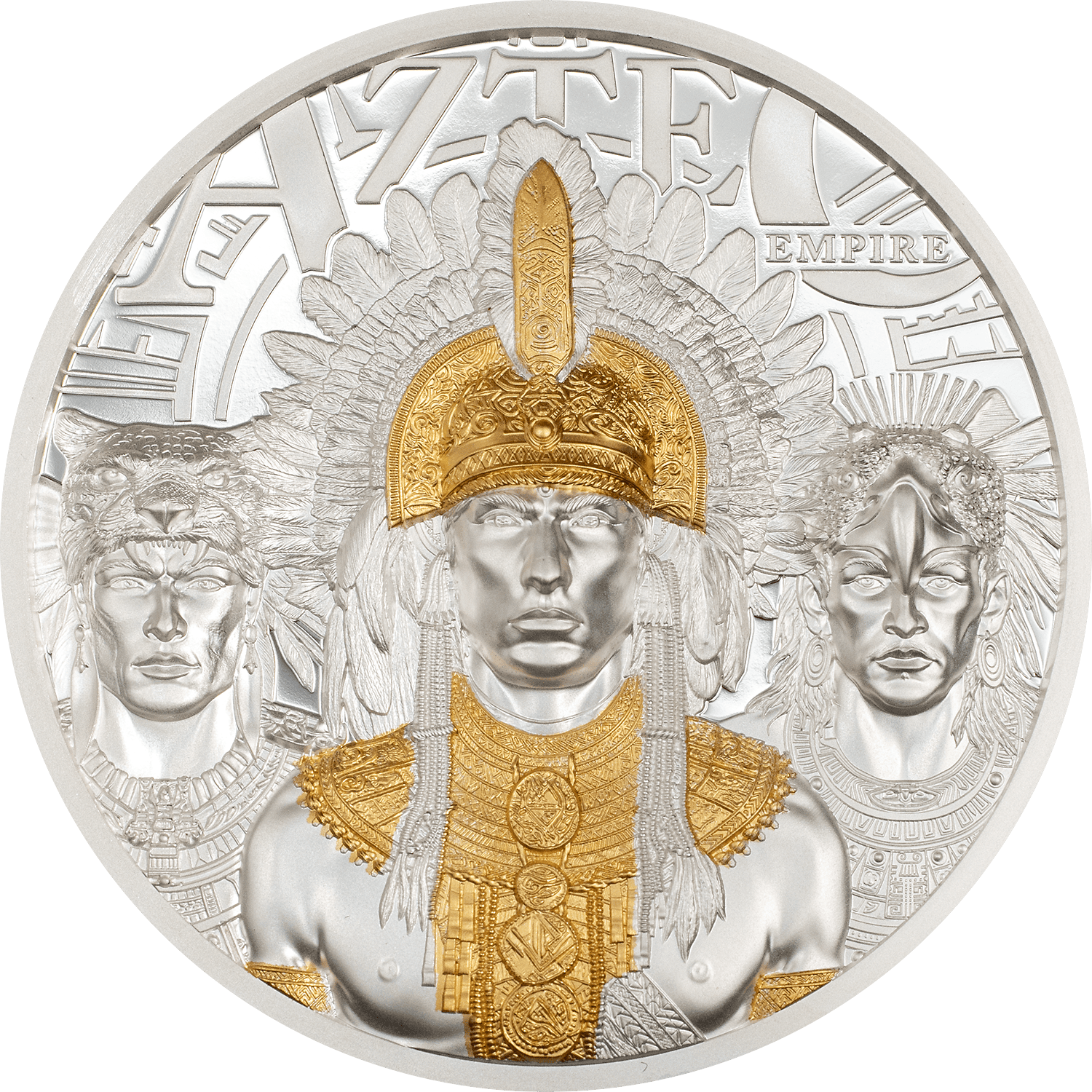 Cook Islands - 2025 - 20 Dollars - Aztec Empire Legends 3oz silver gilded