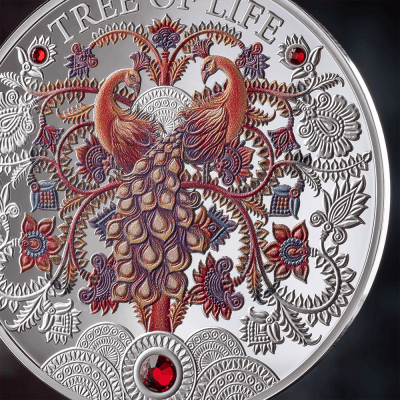 Ghana - 2025 - 5 Cedis - Autumn Tree of Life 1oz silver