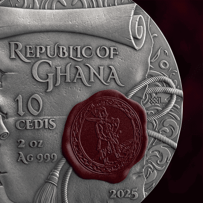 Ghana - 2025 - 10 Cedis - Immortal Glory Cossack 2oz silver