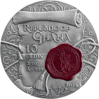 Ghana - 2025 - 10 Cedis - Immortal Glory Cossack 2oz silver